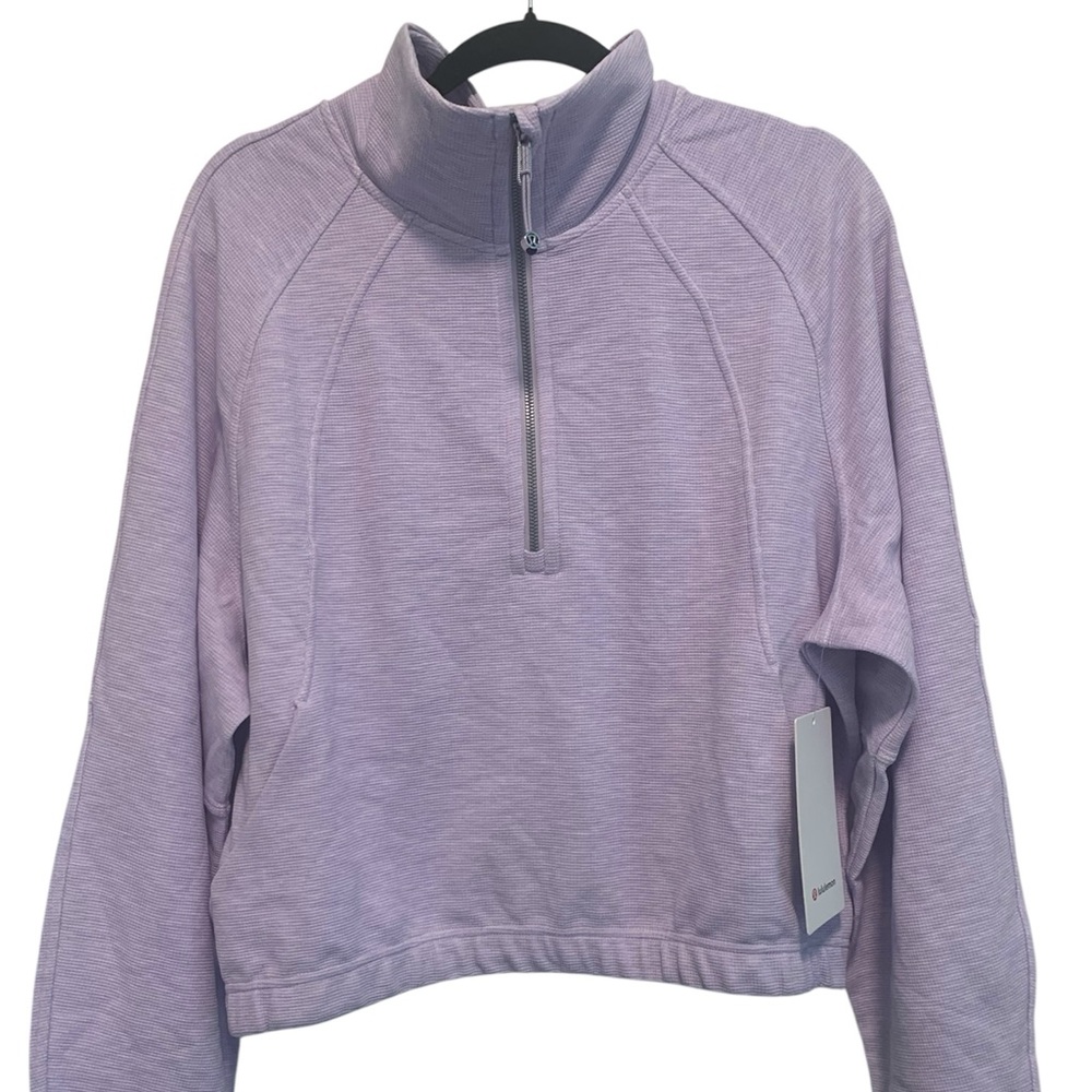 94. NWT Lululemon scuba cropped 1/2 zip funnel neck Size XL